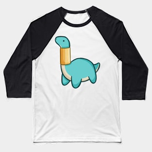 Long Neck stuck in pasta, Brontosaurus, Brachiosaurus Baseball T-Shirt